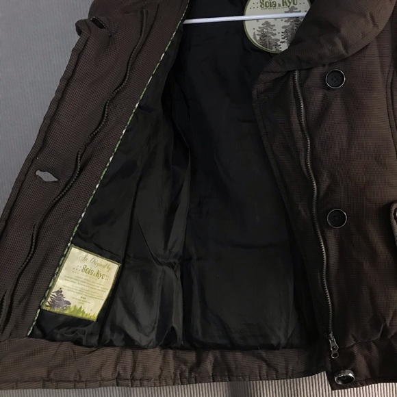 SOIA & KYO down puffer coat brown houndstooth XS - Picture 5 of 15